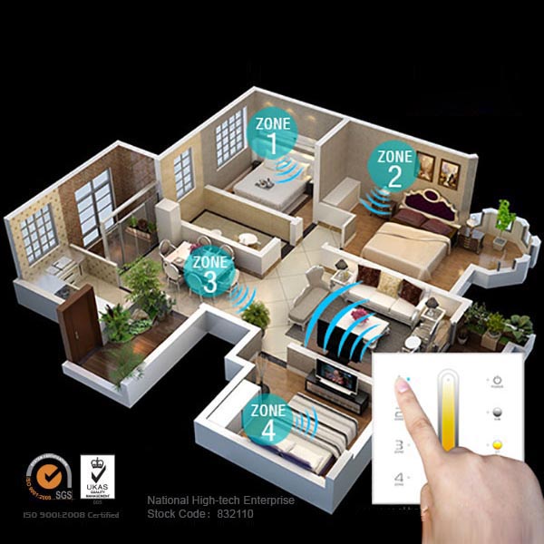 D6, DMX512 4 Zones Control DC12/24V D Series Dimming Touch Panel High-end Controller For Color Temperature LED Strips Lighting, Warranty 5 years D6, DMX512 4 Zones Control DC12/24V D Series Dimming Touch Panel High-end Controller For Color Temperature LED Strips Lighting, Warranty 5 years
